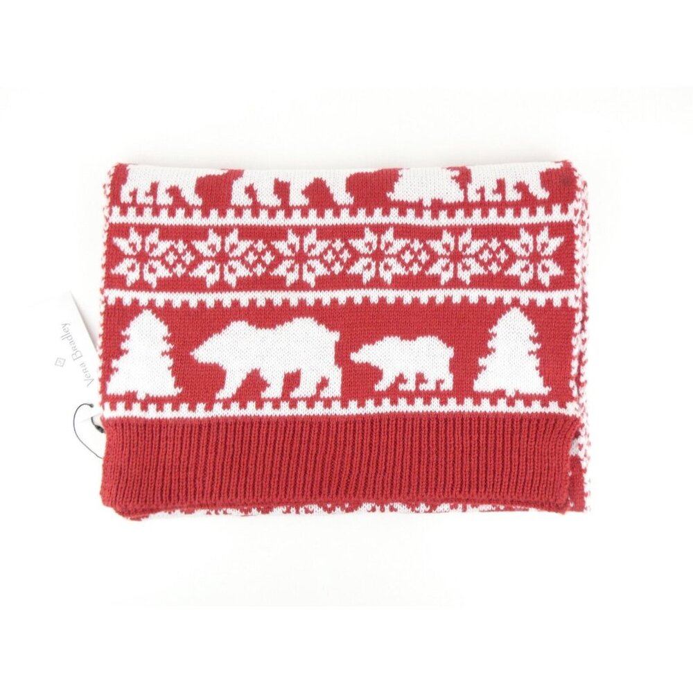 Vera‎ Bradley Beary Merry Red Cozy Scarf NWT